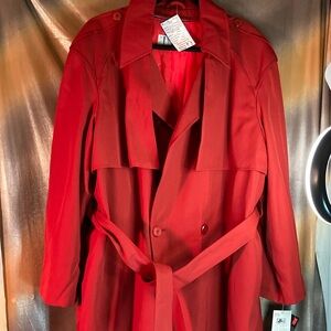 UTY Apparel red trench coat with zip out puffer liner NWT 20r Bag B51 56” chest‎